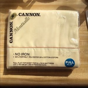 NEW, Sealed Vintage Cannon Monticello Full Flat Top Sheet Beige No Iron